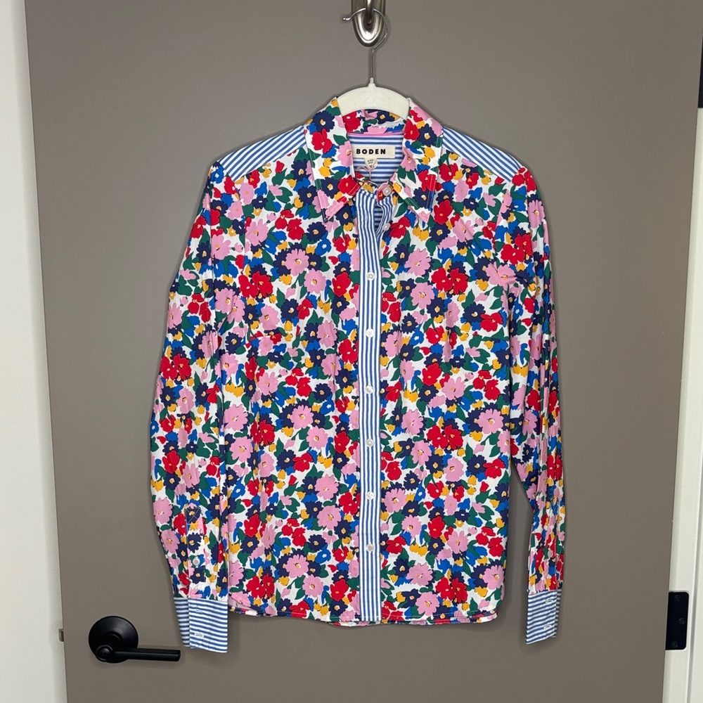 NWT Boden Sienna Ditsy Floral Button Up Blouse - Size M